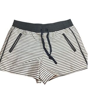 Loft Striped Pull On Shorts Black White Nautical Drawstring Size 6